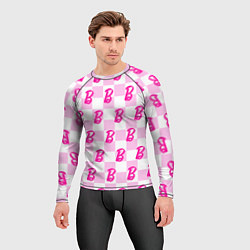 Рашгард мужской Розовая шашка и Барби, цвет: 3D-принт — фото 2