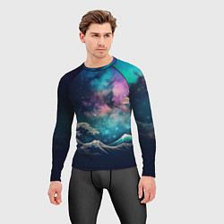 Рашгард мужской Космическая Большая волна в Канагаве, цвет: 3D-принт — фото 2