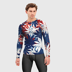 Рашгард мужской Цветы в цветах флага РФ, цвет: 3D-принт — фото 2