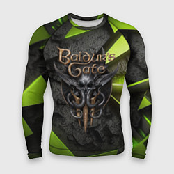 Мужской рашгард Baldurs Gate 3 logo green abstract