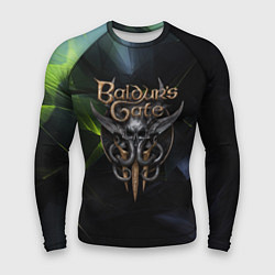 Мужской рашгард Baldurs Gate 3 logo dark green