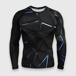 Рашгард мужской Black texture neon line, цвет: 3D-принт