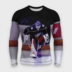 Рашгард мужской Sergey Bobrovsky - goalkeeper - Columbus blue jack, цвет: 3D-принт