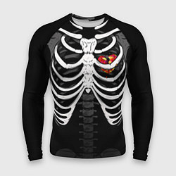 Рашгард мужской Скелет: ребра с разбитым сердцем, цвет: 3D-принт