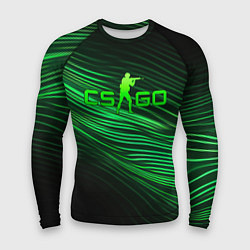 Рашгард мужской CSGO green lines logo, цвет: 3D-принт