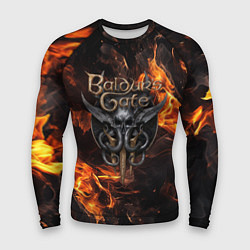 Мужской рашгард Baldurs Gate 3 fire logo