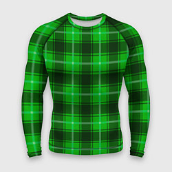 Рашгард мужской Шотландка ярко-зелёный, цвет: 3D-принт