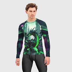 Рашгард мужской Неоновый зеленый дракон, цвет: 3D-принт — фото 2