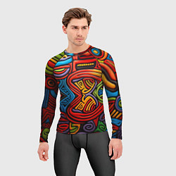 Рашгард мужской Разноцветный узор в стиле абстракционизм, цвет: 3D-принт — фото 2