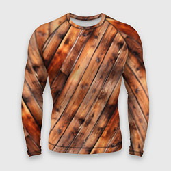 Рашгард мужской Деревянная обшивка, цвет: 3D-принт