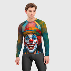 Рашгард мужской Нейросеть - Хэллоуин безумный клоун, цвет: 3D-принт — фото 2