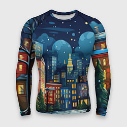 Мужской рашгард Ночной город новый год