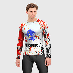 Рашгард мужской Sonic краски абстрактные, цвет: 3D-принт — фото 2