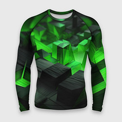 Рашгард мужской Глубина зеленых плоскостей, цвет: 3D-принт