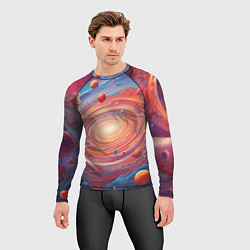 Рашгард мужской Галактика в спирали, цвет: 3D-принт — фото 2