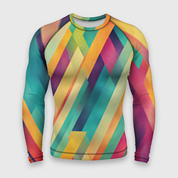 Рашгард мужской Цветные диагональные полосы, цвет: 3D-принт