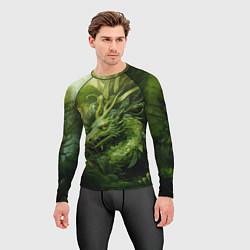 Рашгард мужской Зеленый травяной дракон, цвет: 3D-принт — фото 2