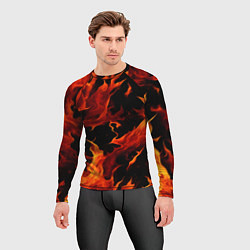 Рашгард мужской Пламя в темноте, цвет: 3D-принт — фото 2