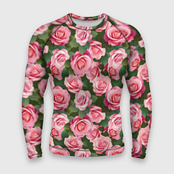 Рашгард мужской Розовые розы паттерн, цвет: 3D-принт