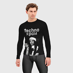 Рашгард мужской Techno храм монашка с сигаретой, цвет: 3D-принт — фото 2