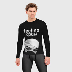 Рашгард мужской Techno храм монашка в маске, цвет: 3D-принт — фото 2