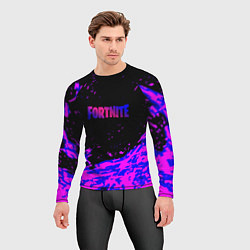 Рашгард мужской Fortnite neon logo steel, цвет: 3D-принт — фото 2