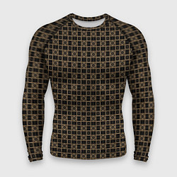 Мужской рашгард Тёмно-коричневый паттерн