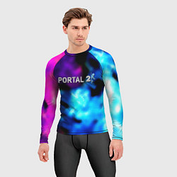 Рашгард мужской Portal неоновый градиент, цвет: 3D-принт — фото 2