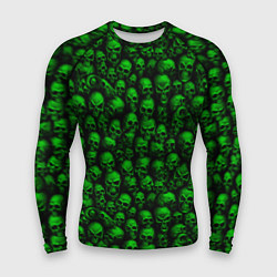 Рашгард мужской Зеленые черепа, цвет: 3D-принт