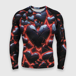 Мужской рашгард Разбитые сердца и красный неон