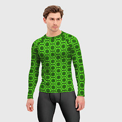 Рашгард мужской Энергетический щит - зеленый, цвет: 3D-принт — фото 2