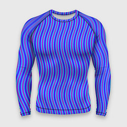 Рашгард мужской Неоновые волнистые полосы, цвет: 3D-принт