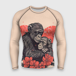 Рашгард мужской Влюбленные обезьяны 14 февраля, цвет: 3D-принт