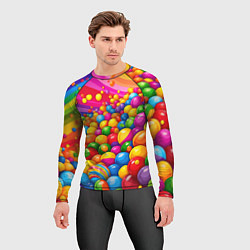 Рашгард мужской Радужные пузырьки и радуга, цвет: 3D-принт — фото 2