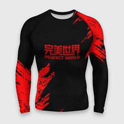 Рашгард мужской Perfectworld красные краски, цвет: 3D-принт