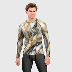 Рашгард мужской Мрамор - текстура, цвет: 3D-принт — фото 2