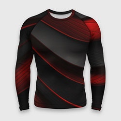 Рашгард мужской Красная абстракция с черными линиями, цвет: 3D-принт