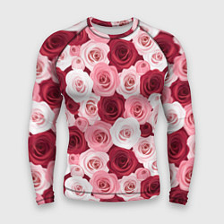 Рашгард мужской Красные и розовые розы, цвет: 3D-принт