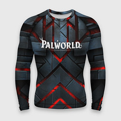 Рашгард мужской Palworld logo камни и красный свет, цвет: 3D-принт