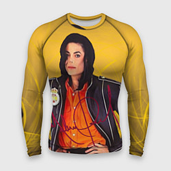 Рашгард мужской Michael Jackson на золотом фоне с графикой, цвет: 3D-принт