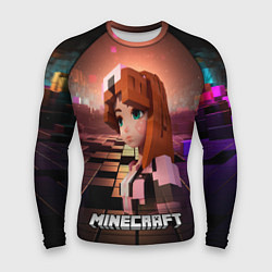 Рашгард мужской Minecraft девушка в мире кубиков, цвет: 3D-принт