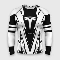 Рашгард мужской Tesla - black and white, цвет: 3D-принт