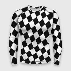 Рашгард мужской Шахматные клетки абстракция, цвет: 3D-принт