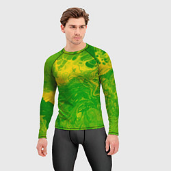 Рашгард мужской Зеленые подтеки, цвет: 3D-принт — фото 2