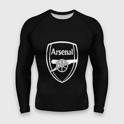 Рашгард мужской Arsenal fc белое лого, цвет: 3D-принт