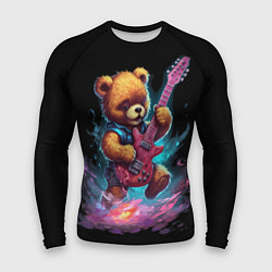Рашгард мужской Большой плюшевый медведь играет на гитаре, цвет: 3D-принт