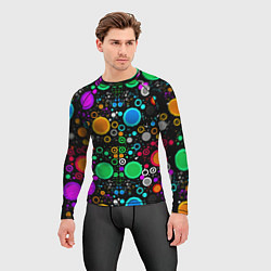 Рашгард мужской Разноцветные круги, цвет: 3D-принт — фото 2
