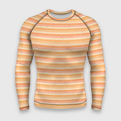 Рашгард мужской Светлый жёлто-оранжевый в полоску, цвет: 3D-принт