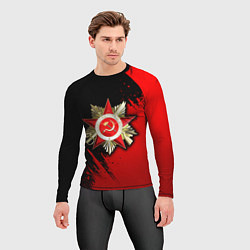 Рашгард мужской Велика отечественная - красный градиент, цвет: 3D-принт — фото 2
