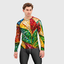 Рашгард мужской Яркая мозаика с разноцветным абстрактным узором и, цвет: 3D-принт — фото 2
